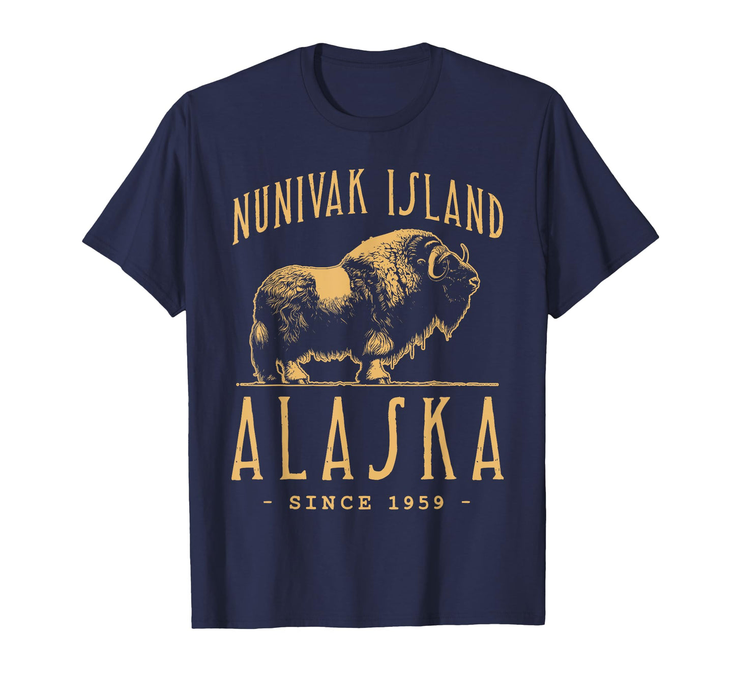 NUNIVAK ISLAND, ALASKA MUSKOX VINTAGE DESIGN T-Shirt