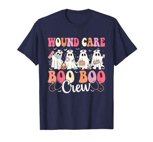 Wound Care Nurse Boo Boo Crew Ghost Halloween Wound Care T-Shirt
