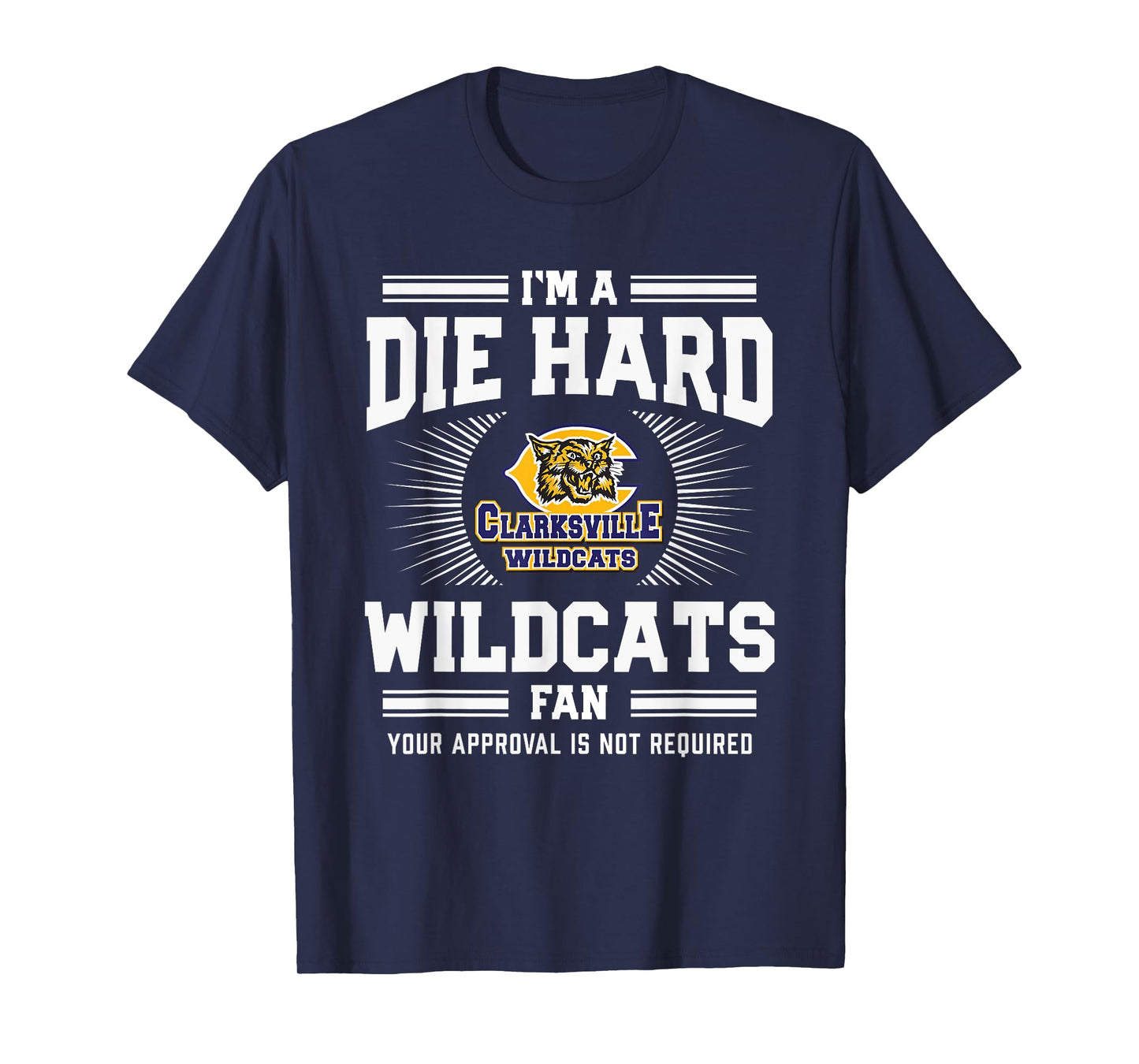 Clarksville Wildcats Logo Die Hard Fan HS T-Shirt