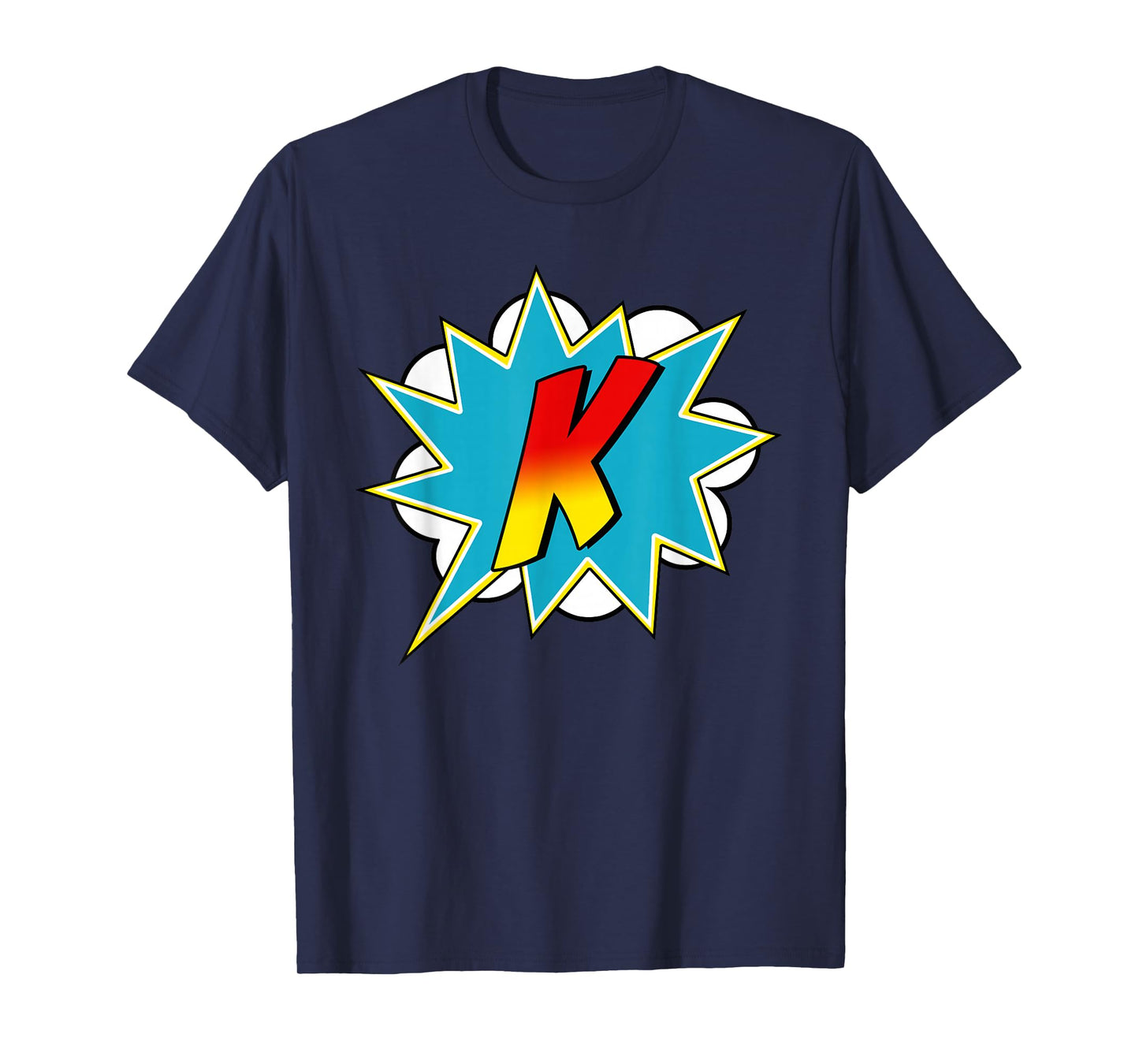 Letter K Superhero Name Comic Letter Retro Costume T-Shirt