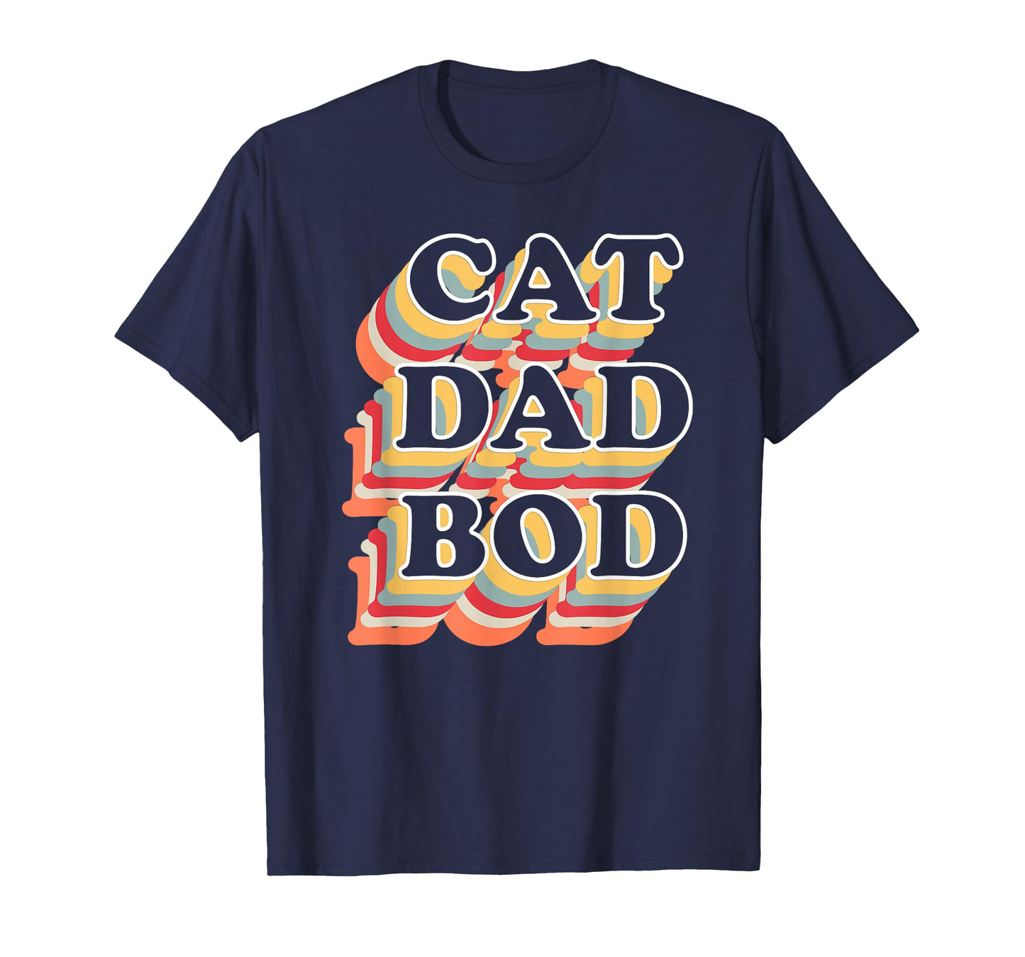 Cat Dad Bod Vintage Retro Fitness Gym Gifts for Cat Dads T-Shirt