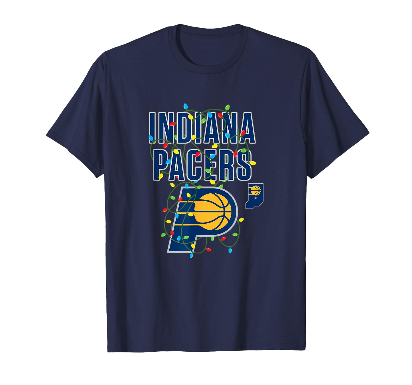 NBA Indiana Pacers Christmas Lights Holiday T-Shirt