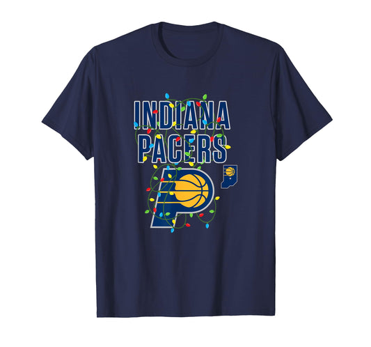 NBA Indiana Pacers Christmas Lights Holiday T-Shirt