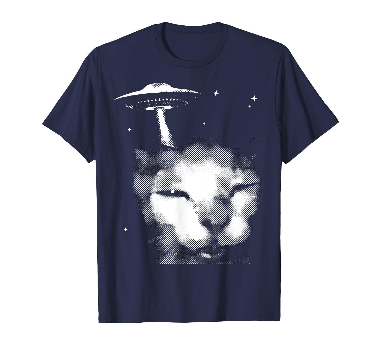 Alien Cat Meme UFO Vintage Graphic Tee Y2K Funny Silly Cat T-Shirt