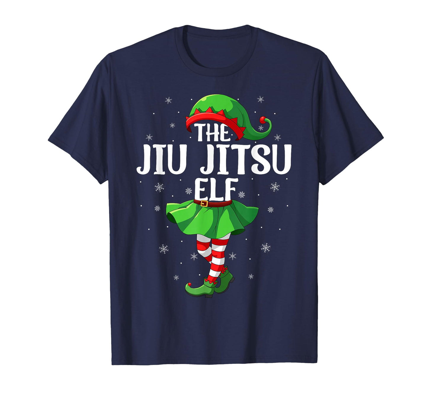Jiu Jitsu Elf Christmas Girls Women Elf Squad Xmas Family T-Shirt