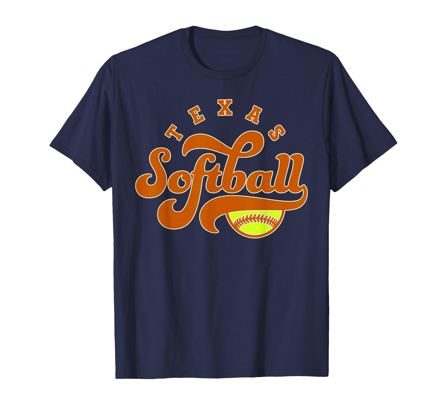 Texas Softball Vintage Mens Kids Team Retro Softball Fan T-Shirt