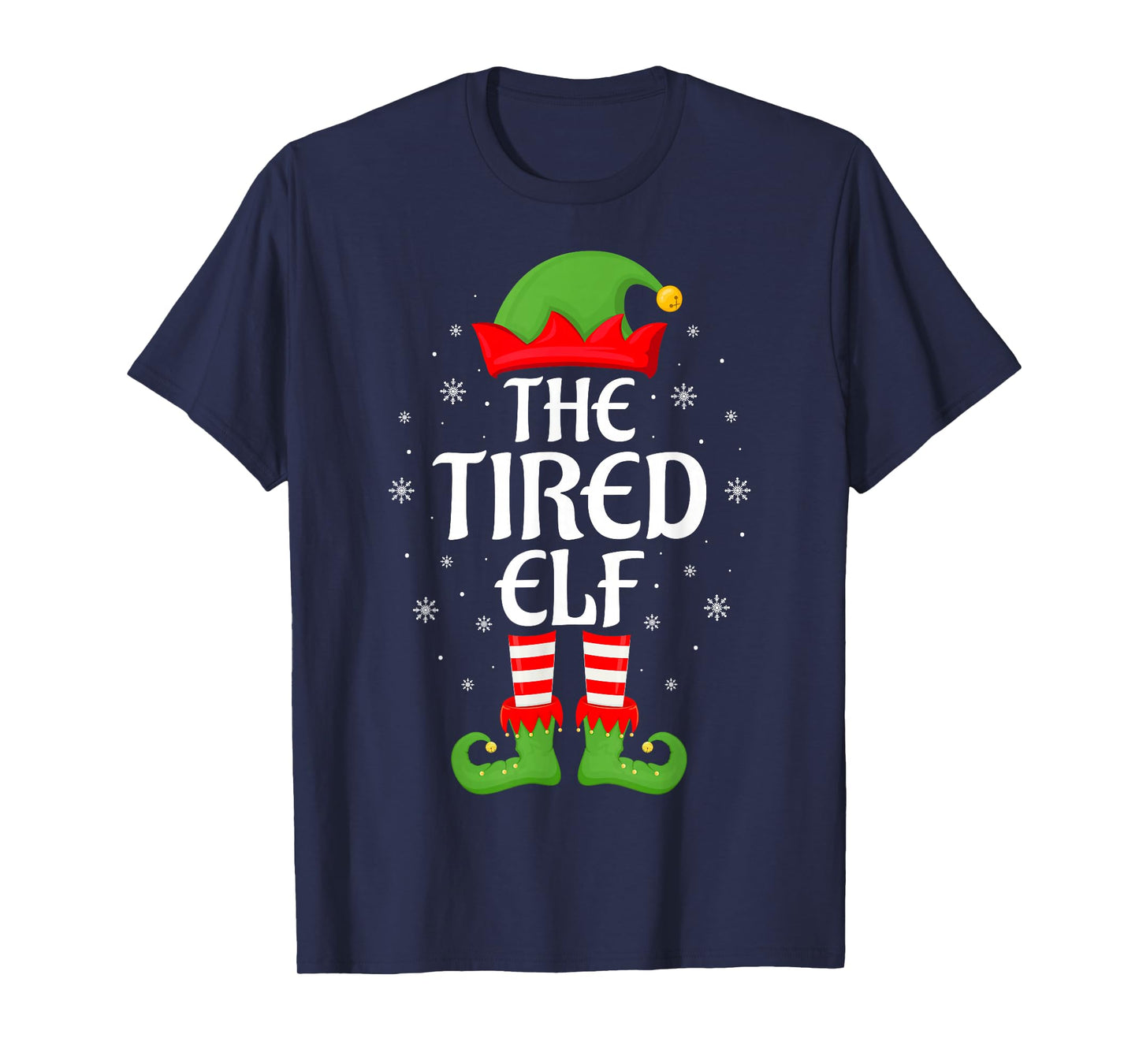 Tired Elf Xmas Family Matching Elf Squad Christmas T-Shirt