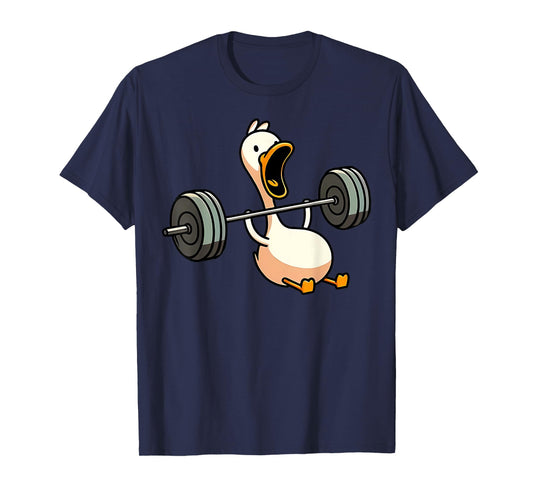 Funny Duck Deadlift Weight Lifting Bodybuilder Gym Workout T-Shirt, Small, Black