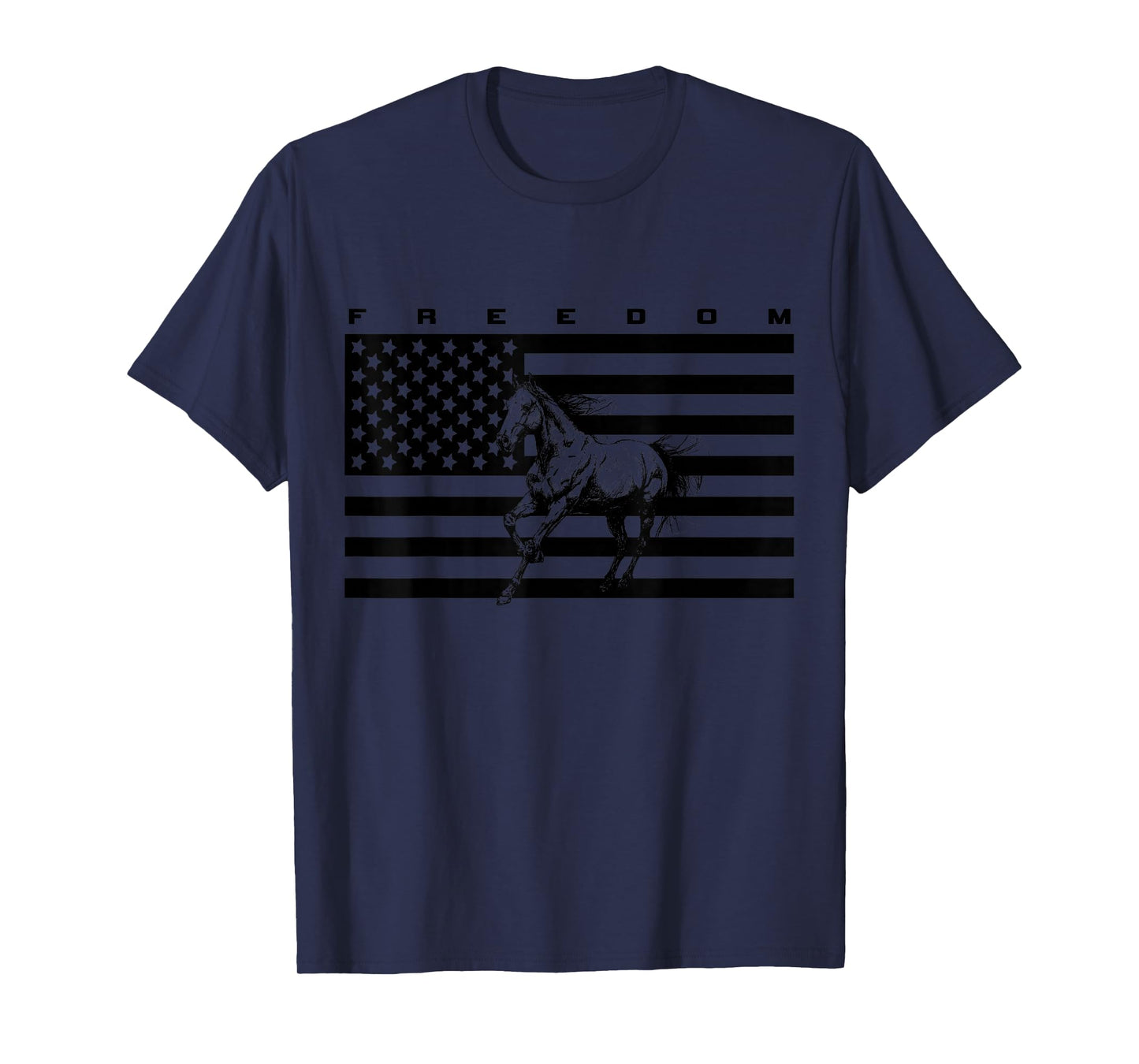 American Flag Horseback Riding Apparel - Horse T-Shirt
