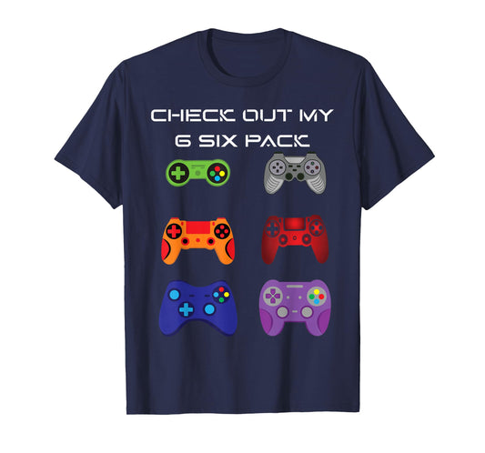 Check Out My 6 Six Pack Gamer Video Controller T-Shirt