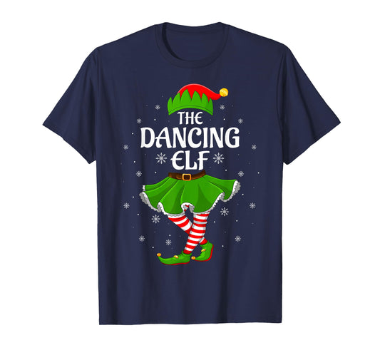 Dancing Elf Christmas Family Girls Women Elf Squad Xmas T-Shirt