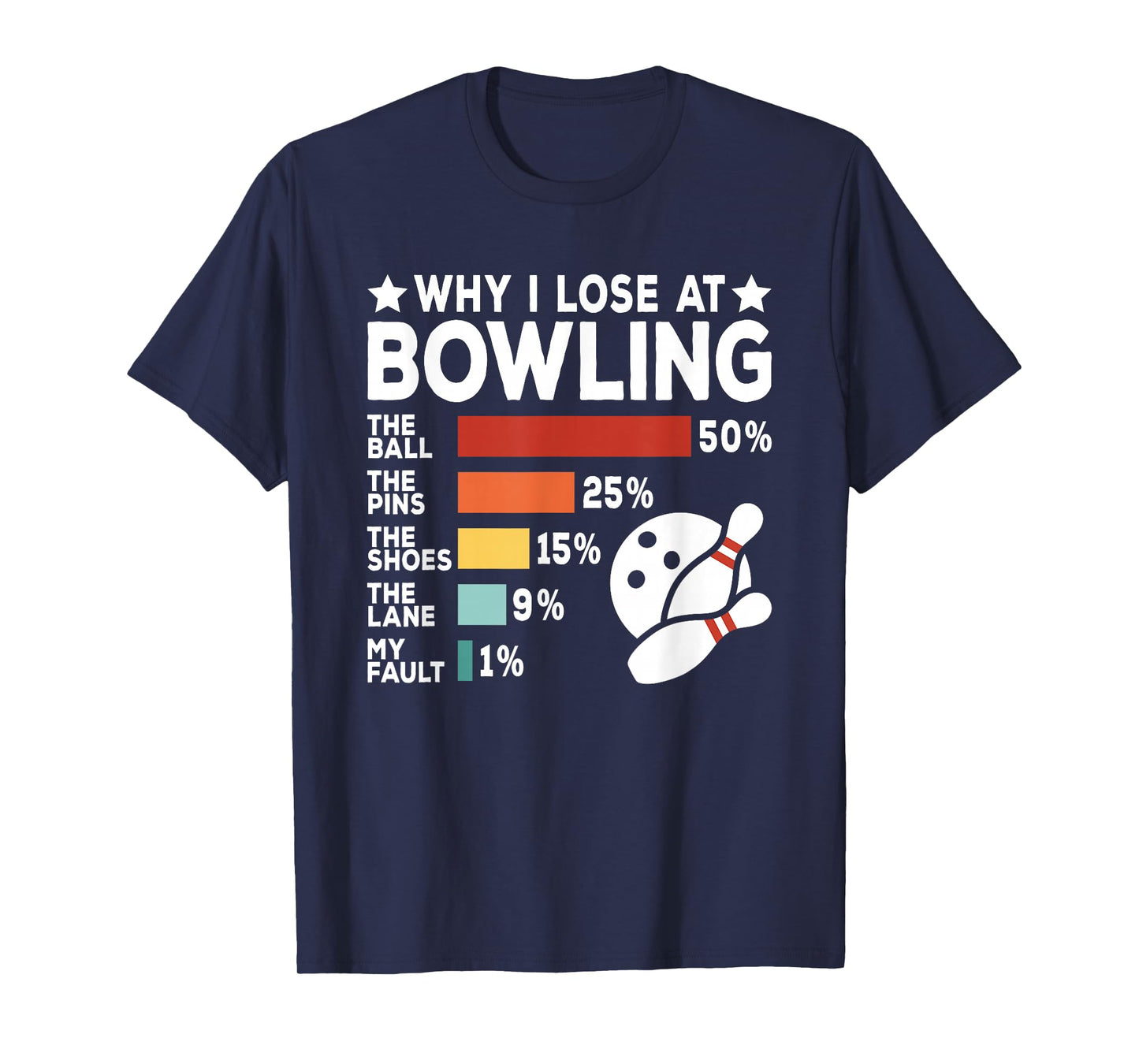 Why I Lose at Bowling Lover Retro Funny Bowler Men Women T-Shirt