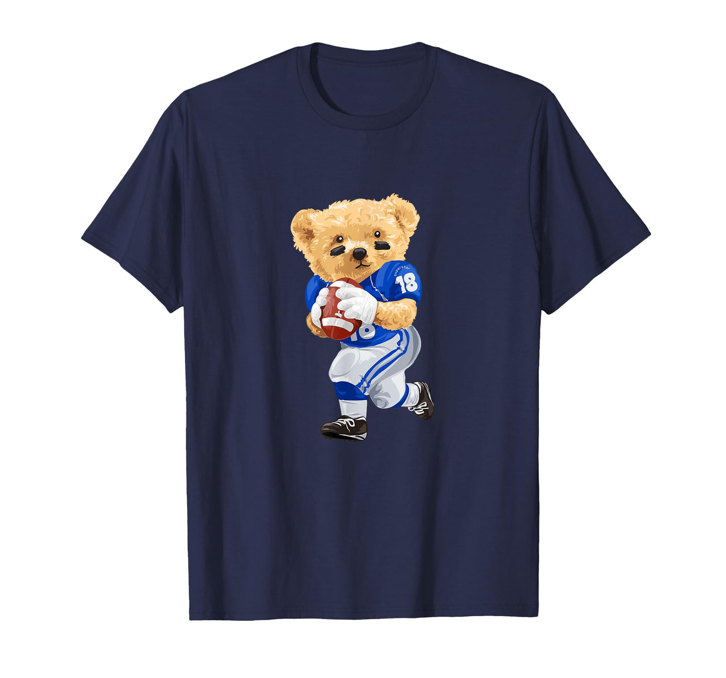 Cool Teddy Bear Playing Rugby Illustration Graphic Designs T-Shirt
