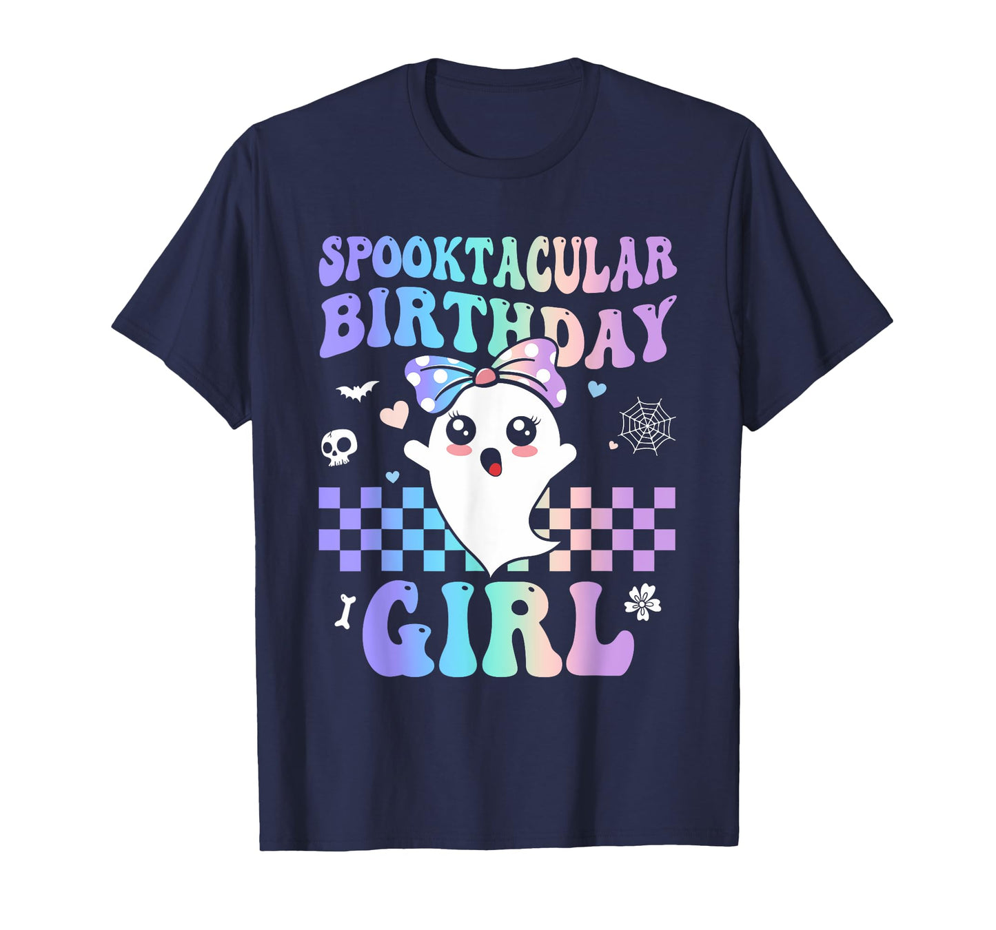 Spooktacular Birthday Cute Ghost Halloween Birthday Kid Girl T-Shirt