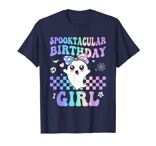 Spooktacular Birthday Cute Ghost Halloween Birthday Kid Girl T-Shirt