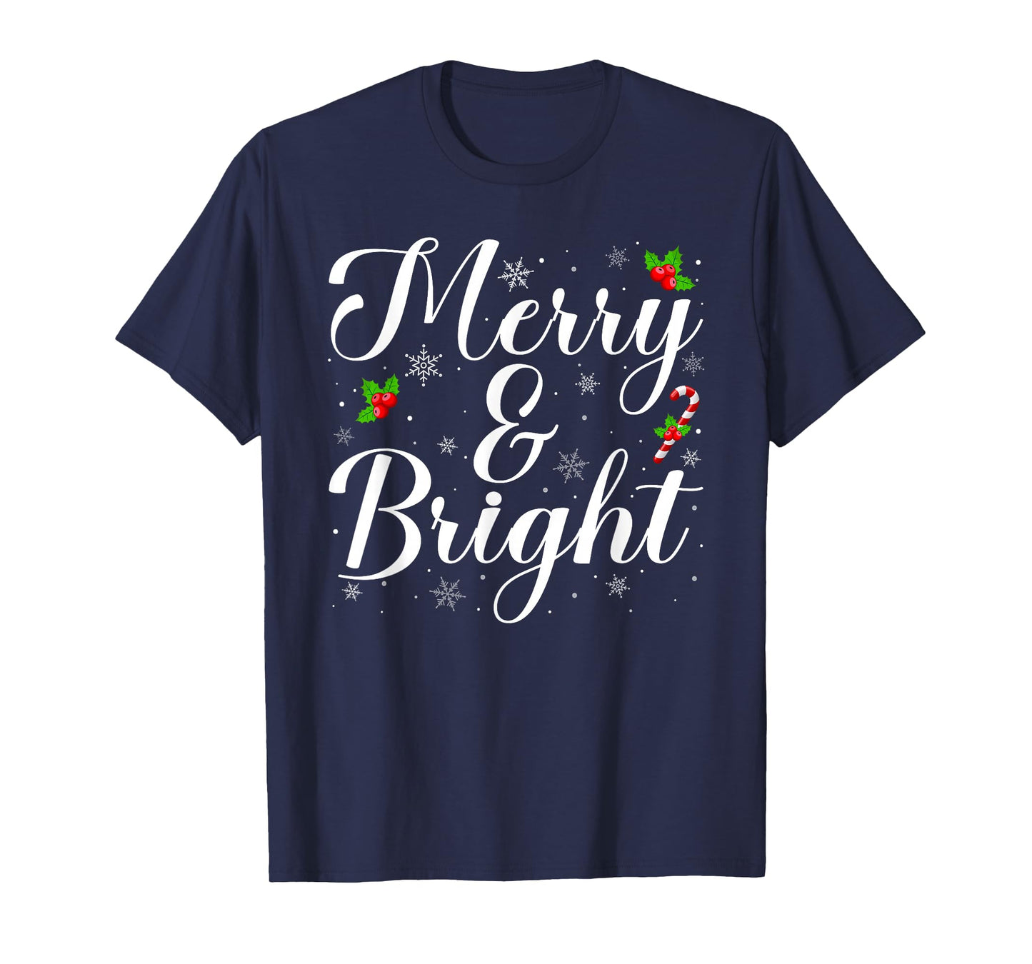 Merry and Bright Xmas Lights Christmas Pajamas T-Shirt