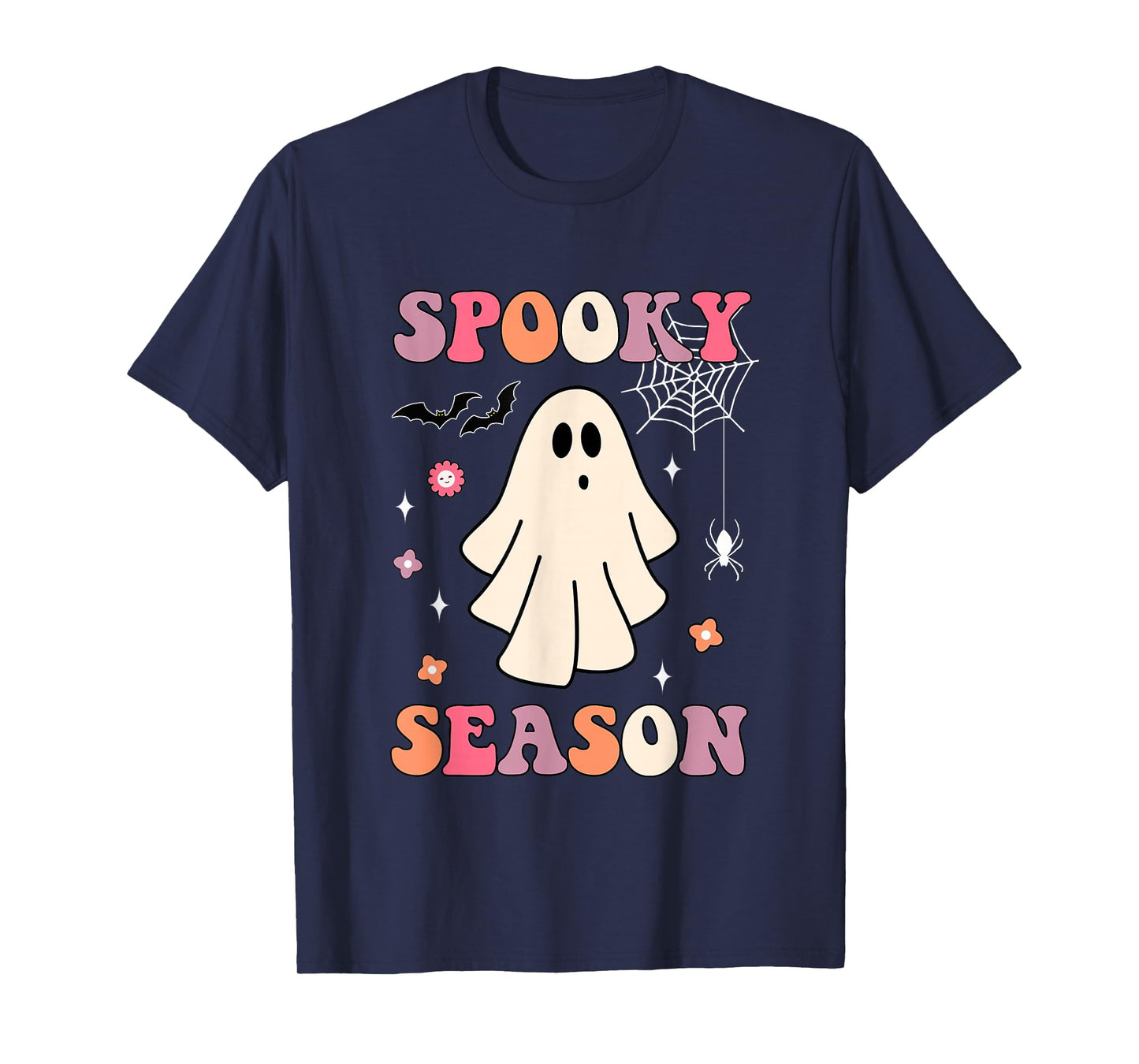Groovy Vintage Halloween Costume Cute Ghost Spooky Season T-Shirt