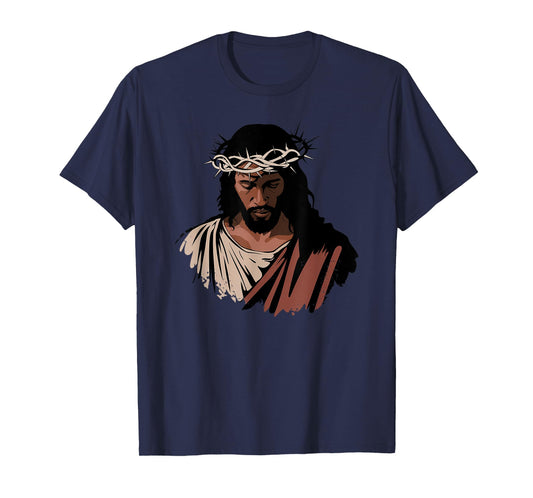 African American Jesus Portrait Black Christian T-Shirt