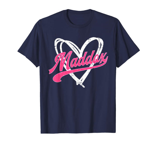 Heart Personalized Name Maddox I Love Maddox Vintage T-Shirt