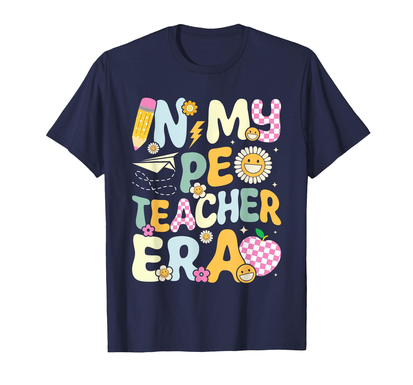 Retro In My PE Teacher Era Physical Education Groovy Women T-Shirt