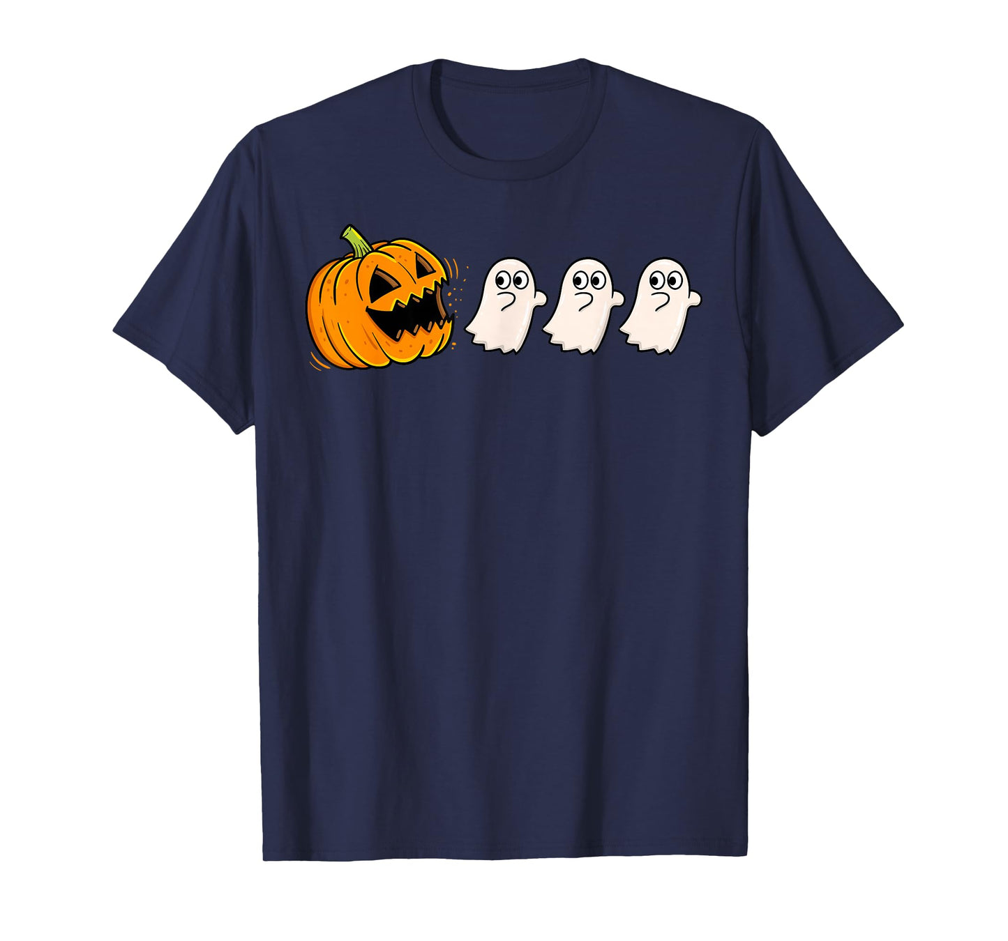 Pumpkin Eating Ghosts Halloween Gamer Costume Boys Kids T-Shirt