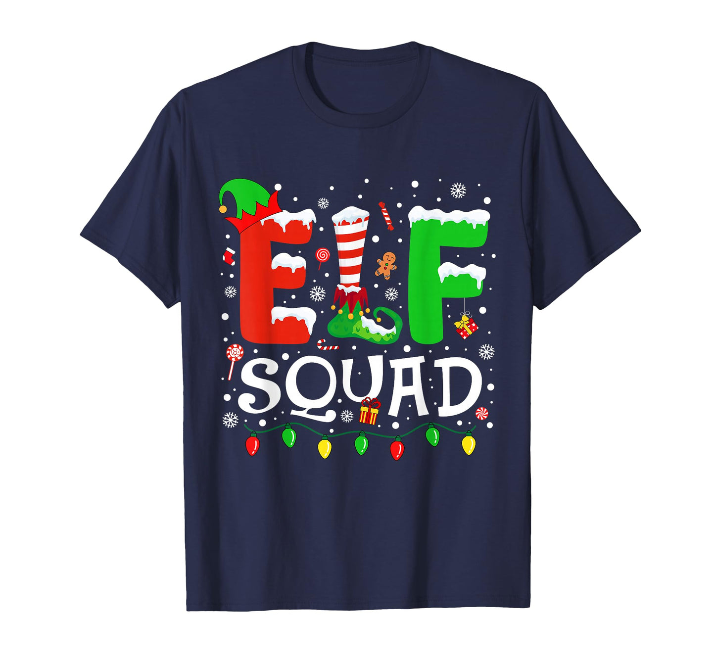 Elf Family Christmas Matching Pajamas Xmas Elf Squad Light T-Shirt