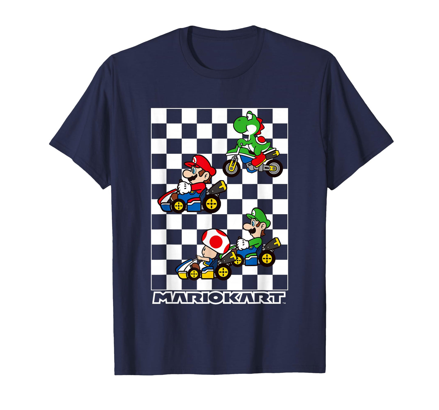 Mario Kart Racing Big Nintendo 4 Character Portrait T-Shirt