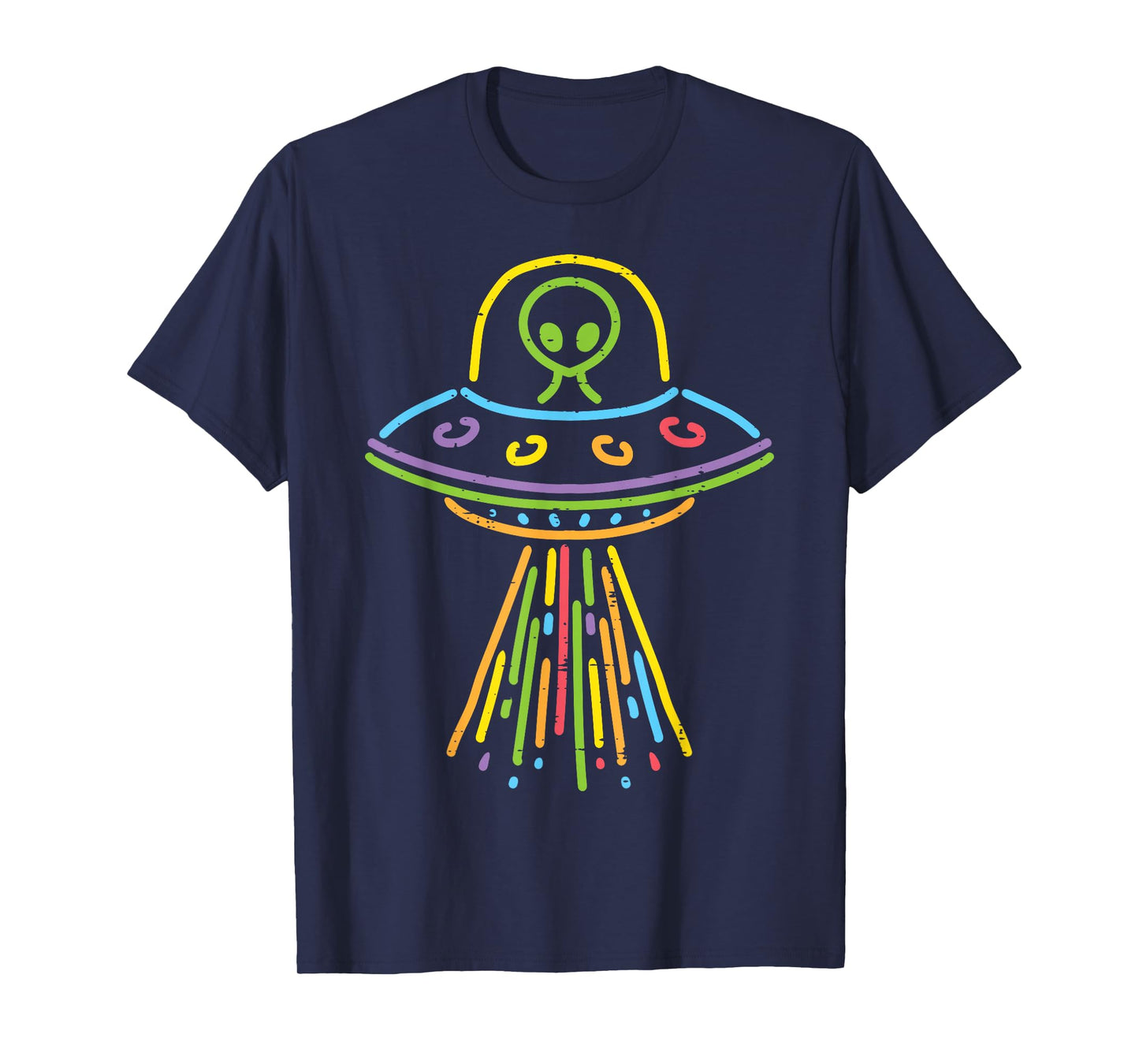 Colorful Alien Ufo Lines Cute Toddler Girls Boys Kids Women T-Shirt