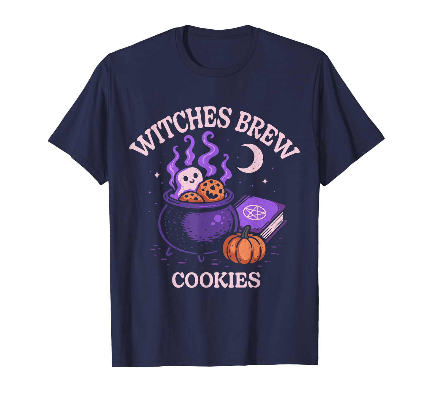 Halloween Witch Cauldron Witches Brew Cookies Funny Ghost T-Shirt