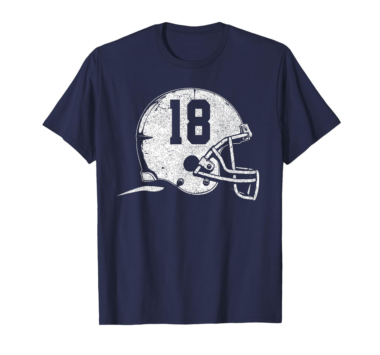 Number 18 Football Helmet Player Fun Number T-Shirt