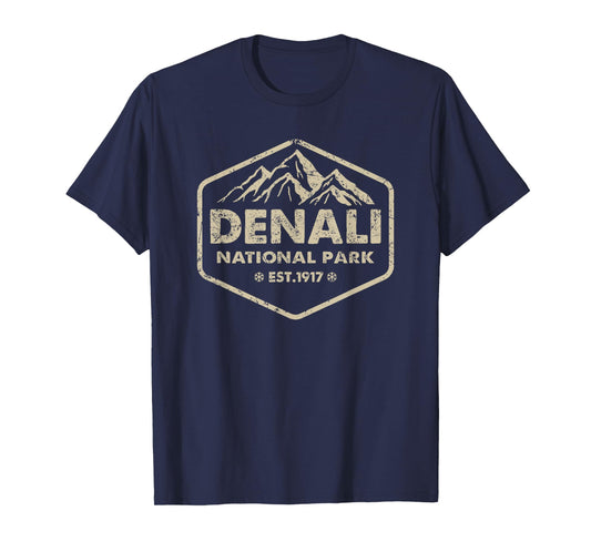 Vintage Denali National Park Alaska Mountains Nature Est T-Shirt