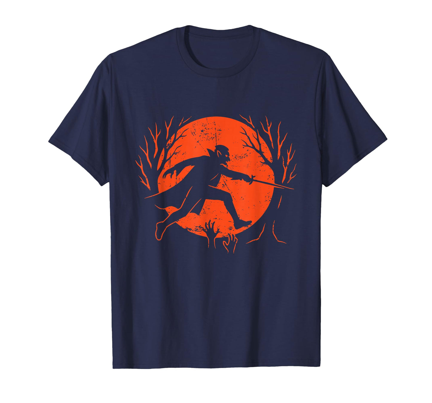 Vampire with Sword Under Moon T-Shirt