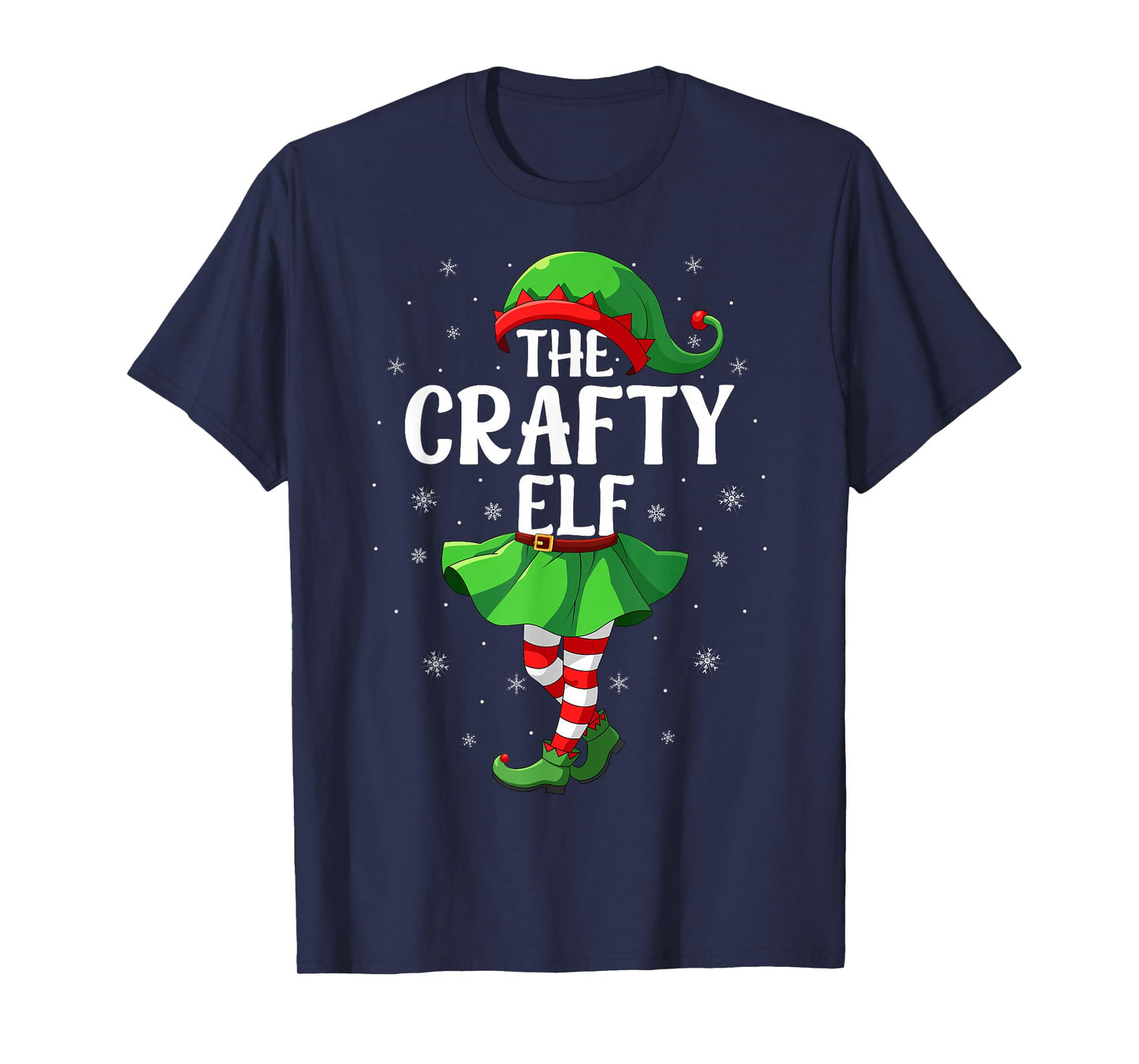 Crafty Elf Christmas Girls Women Elf Squad Xmas Family T-Shirt