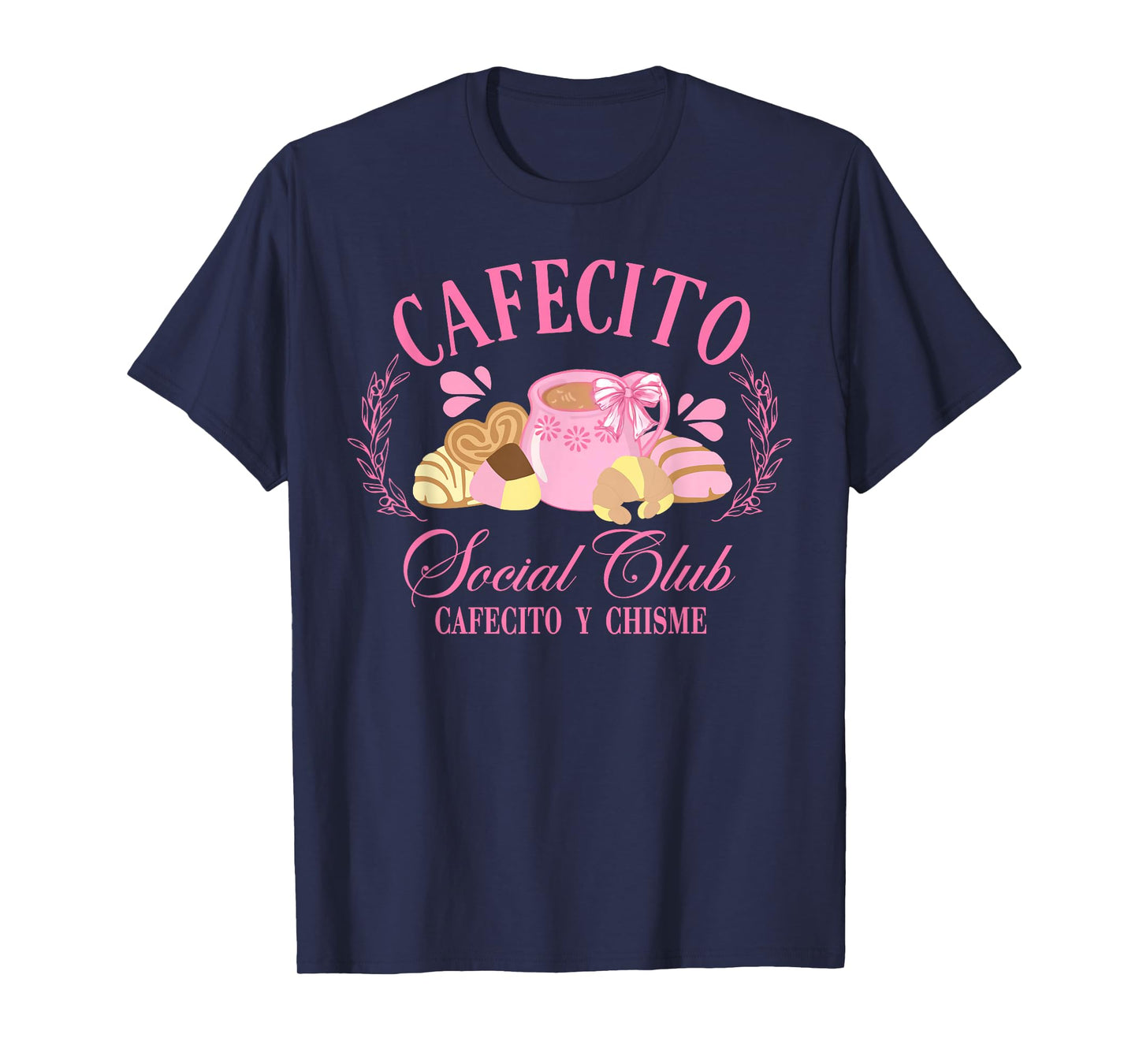 Retro Cafecito Mexican Conchas Social Club Cafecito Y Chisme T-Shirt