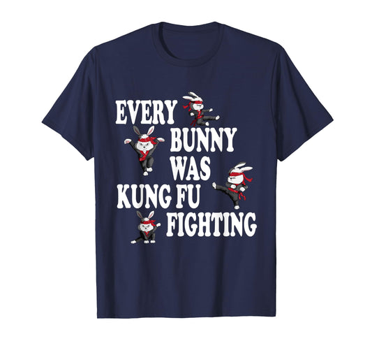 Martial Arts Boxing Fight Training Practice Fights Every Bunny Was Kung Fu Fighting Taekwondo Karate Bunny Unisex Adult T-Shirt Black Short Sleeve Classic Fit Small
