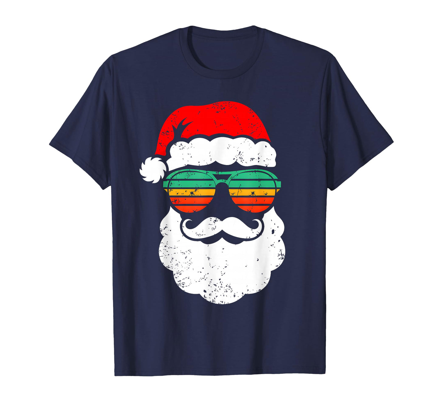 Santa Face Retro Sunglasses Christmas Xmas Men Women Kids T-Shirt