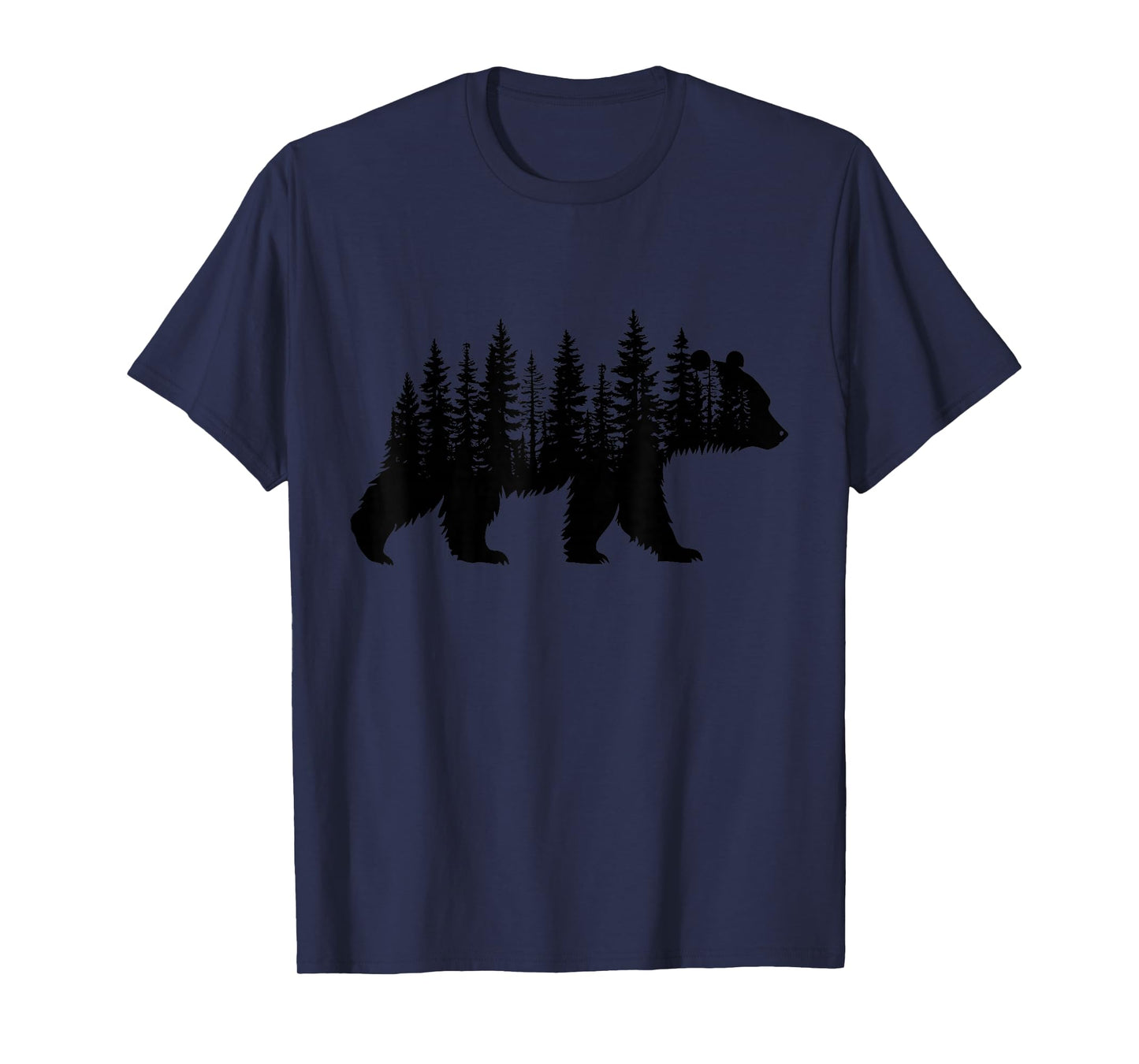 Forest Trees Wildlife Animal Retro Outdoor Nature bear Lover T-Shirt