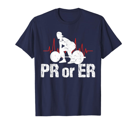 PR Or ER Funny Weightlifting Bodybuilding Apparel Vintage T-Shirt