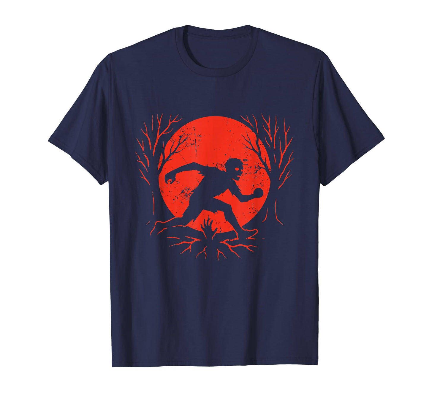 Zombie Bowling Under Moon T-Shirt