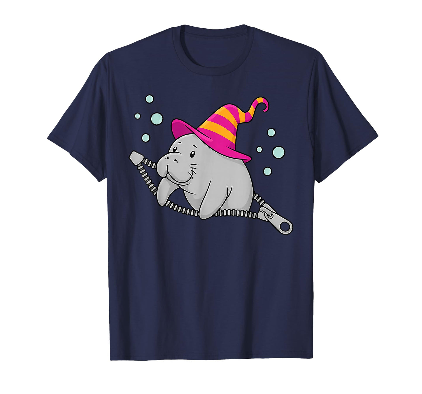Manatee Witch Hippo Emerging from A Zipper Funny Costume Kid T-Shirt