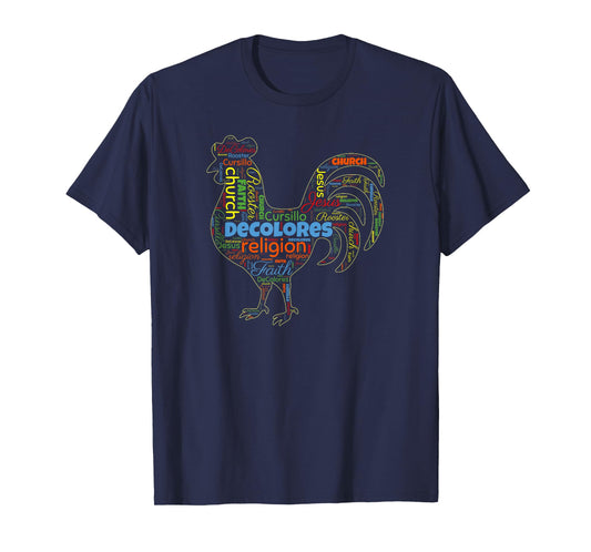 DeColores Cursillo Rooster Word Cloud T-Shirt