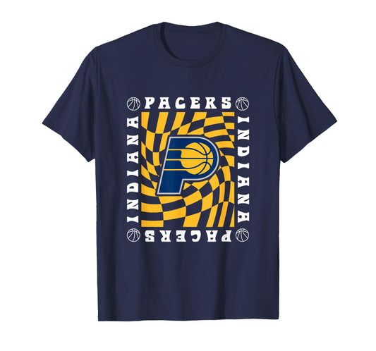 NBA Indiana Pacers Retro Checkerboard Wave T-Shirt