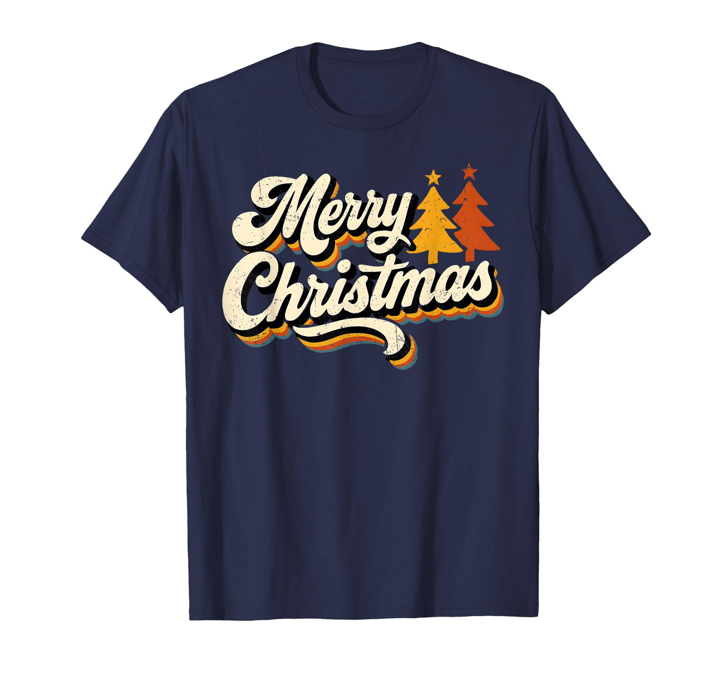 Groovy Merry Christmas Tree Christmas for Women Men Boy Girl T-Shirt