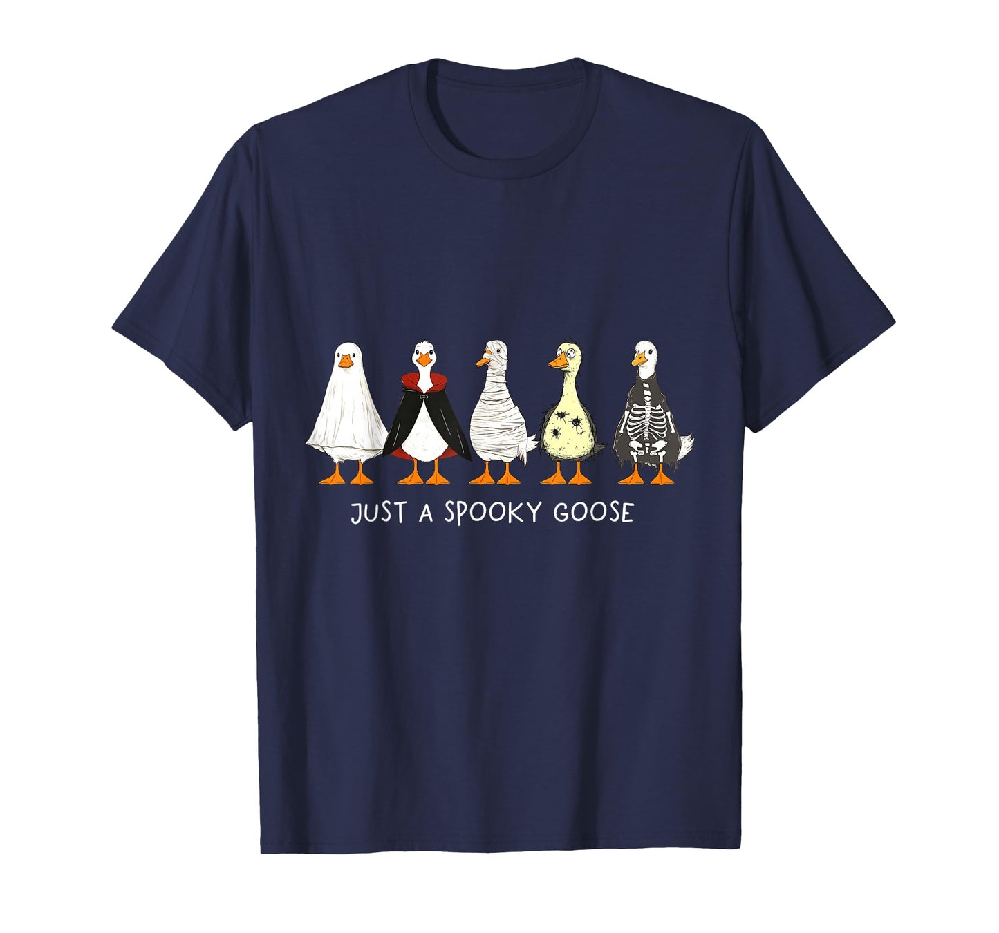 Spooky Goose Skeleton Funny Halloween Meme Funny Goose T-Shirt