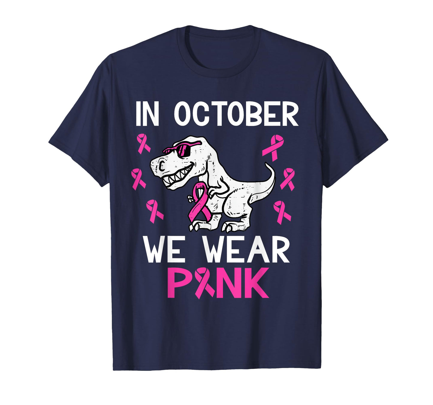 In October We Wear Pink Toddler Kids Breast Cancer Awareness T-Shirt