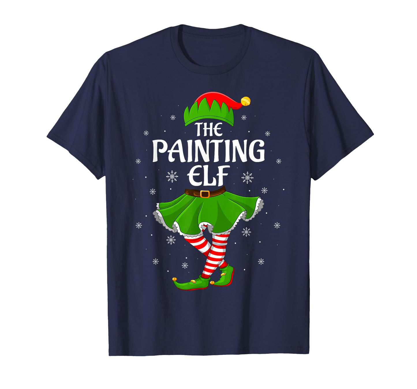 Painting Elf Christmas Family Girls Women Elf Squad Xmas T-Shirt