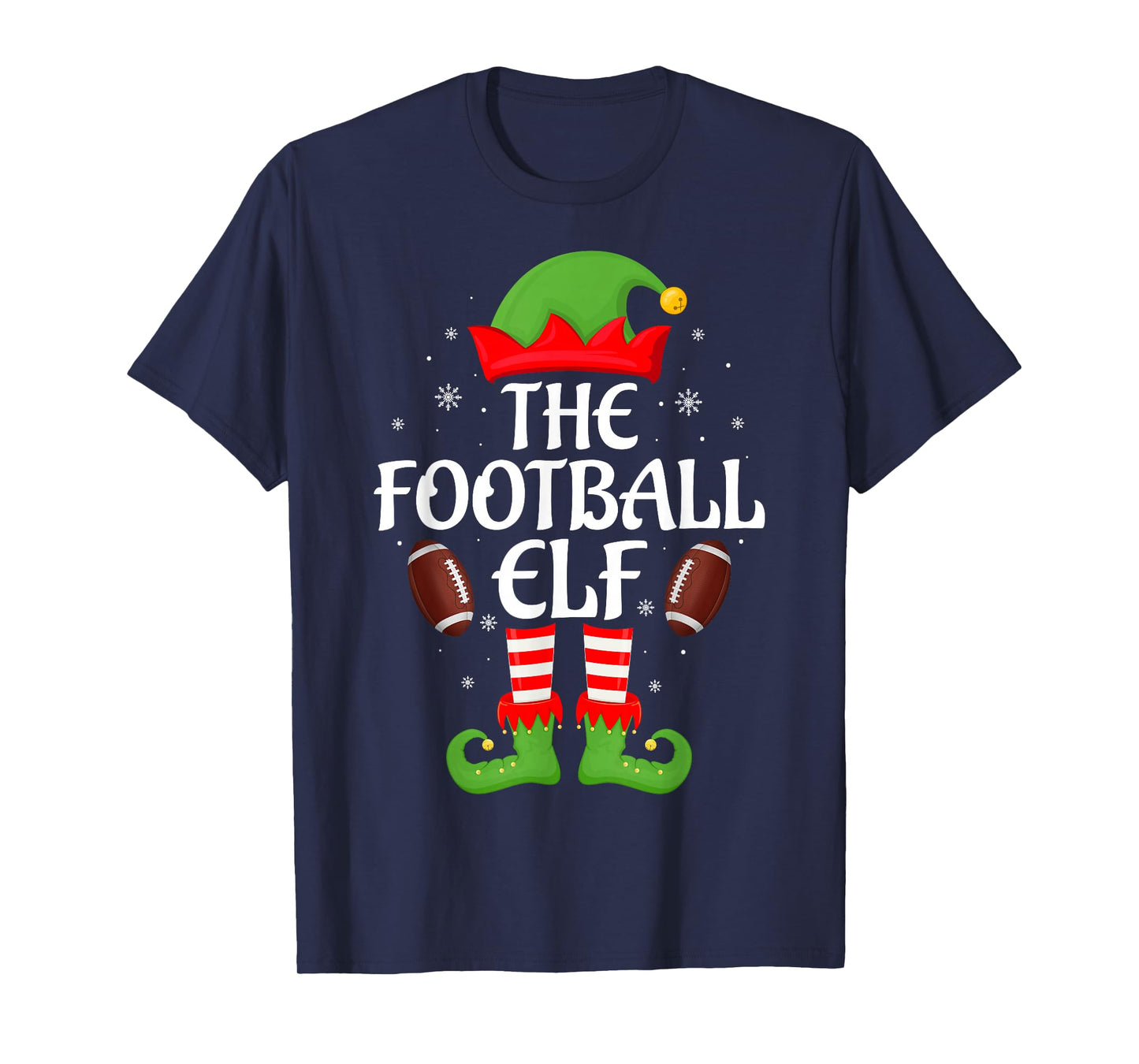 Football Elf Xmas Family Matching Elf Squad Christmas T-Shirt