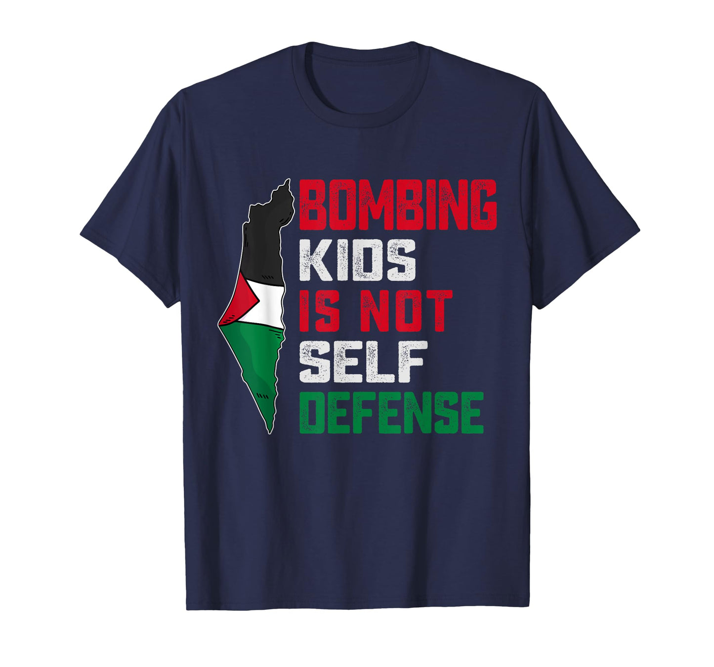 Bombing Kids Is Not Self Defense Palestine Flag Vintage T-Shirt