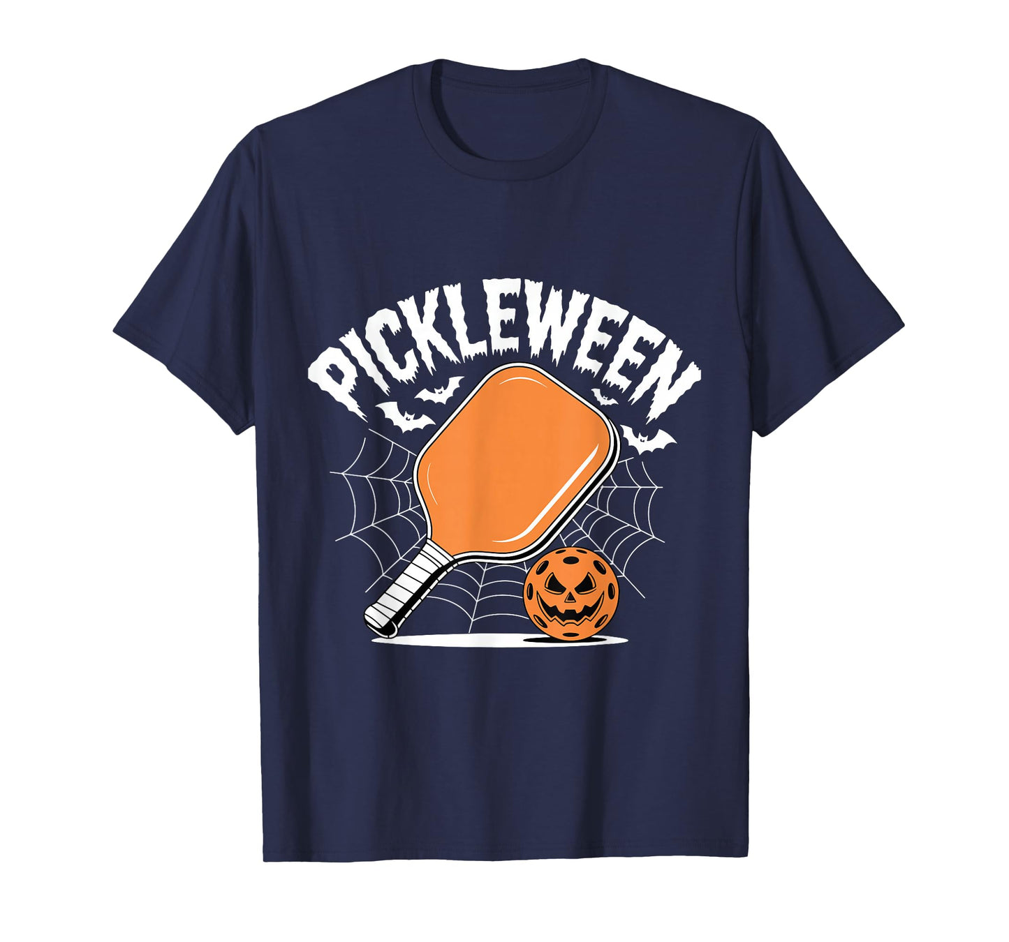 Pickleween Pickleball Player Funny Halloween Pumpkin T-Shirt
