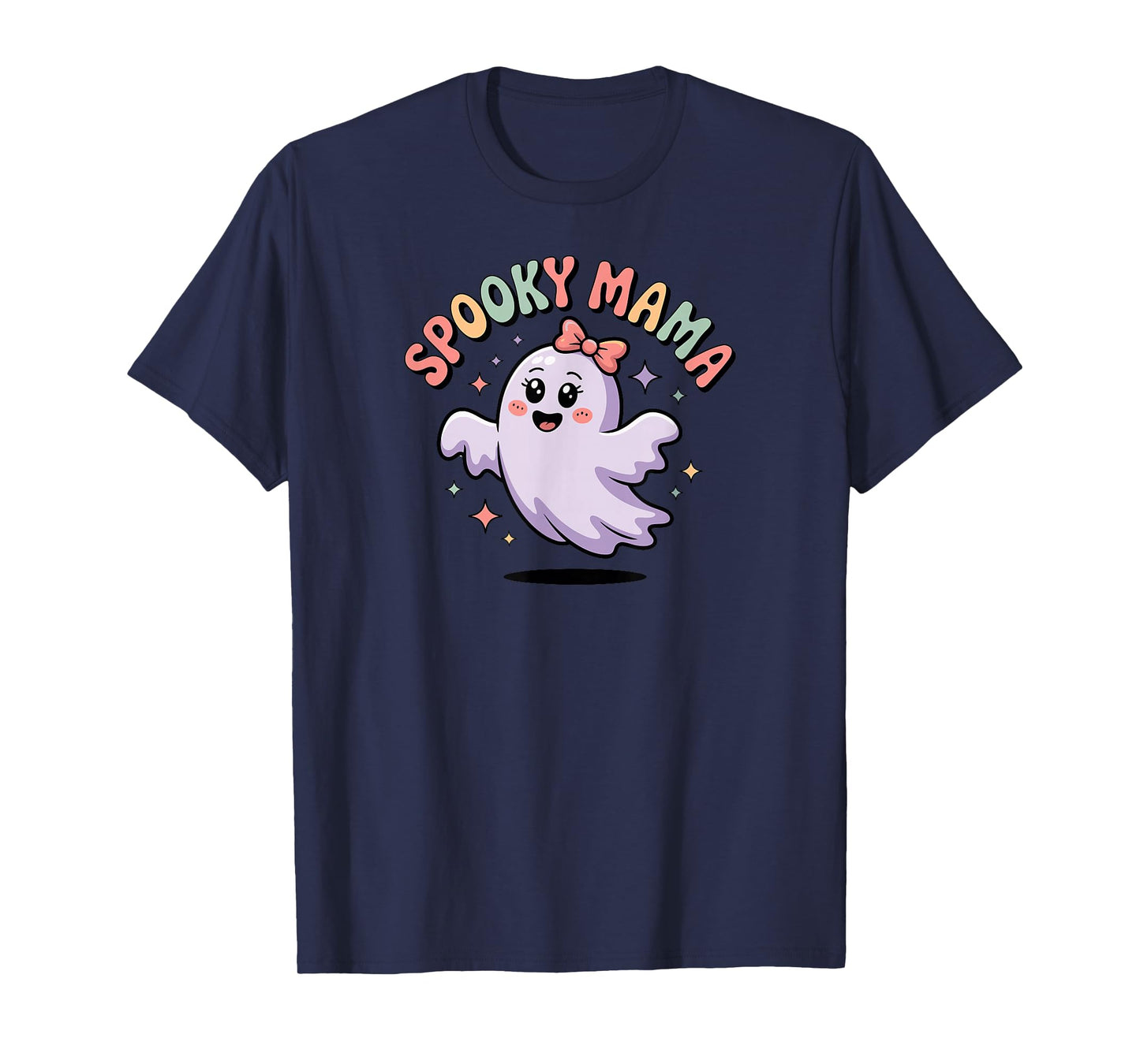 Spooky Mama Halloween Mom Ghost Costume Retro Groovy T-Shirt